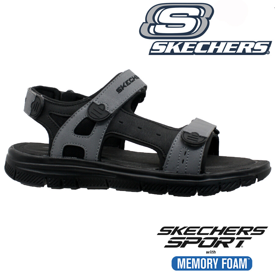 skechers men's memory foam flip flops